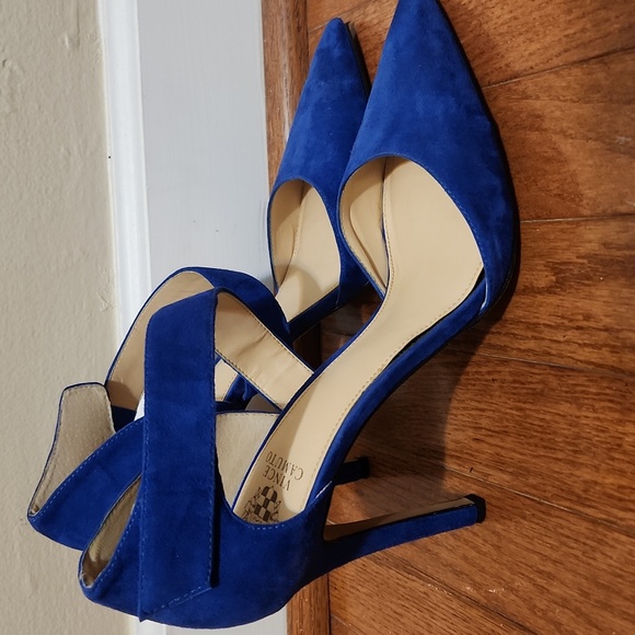 Vince Camuto Royal Blue Suede Heels - Picture 4 of 11